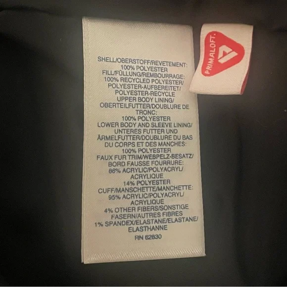 Lands End Puffer Coat Parka Womens XS Black Long PrimaLoft Quilted Fur Trim Cozy - Picture 8 of 10